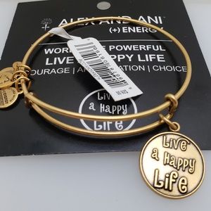 😄 NWT Alex and Ani Live a Happy Life bangle
